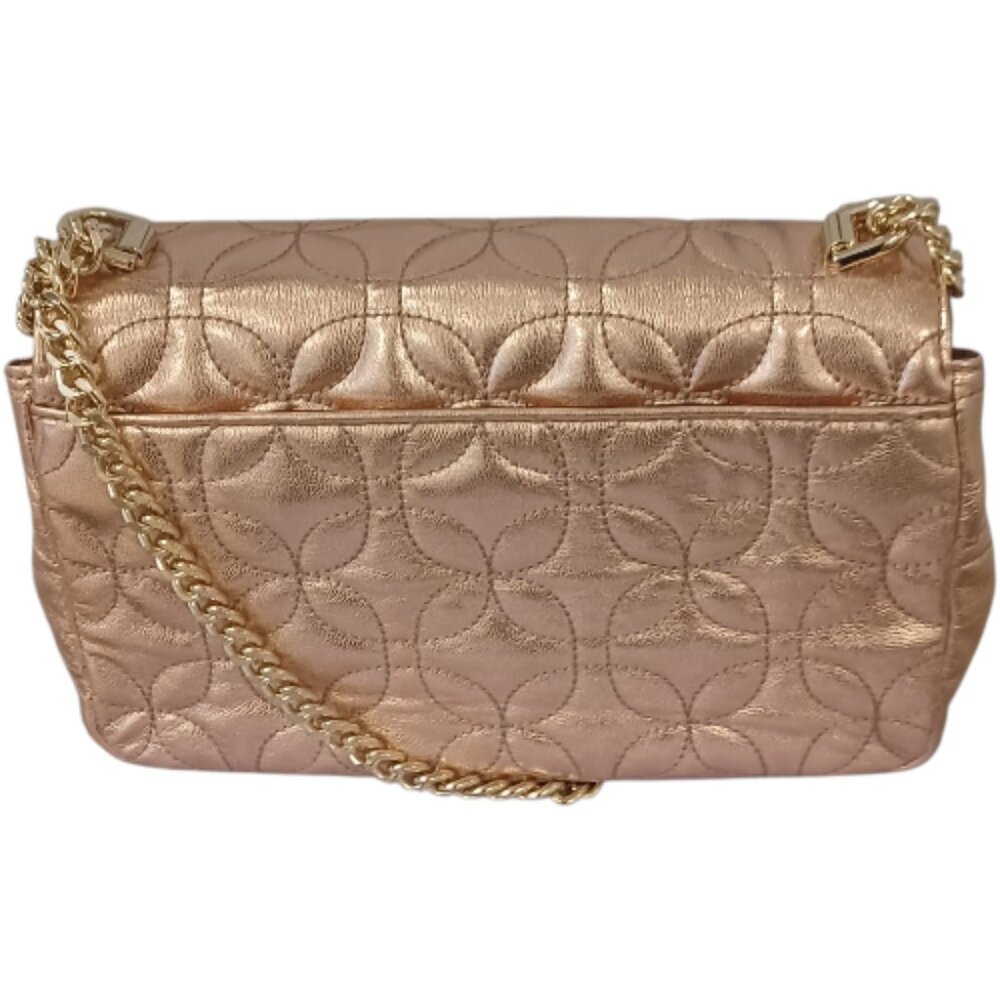 MICHAEL Michael Kors Metallic Rose  Sloan Quilted Leather Shoulder Crossbody Bag - Picture 4 of 12